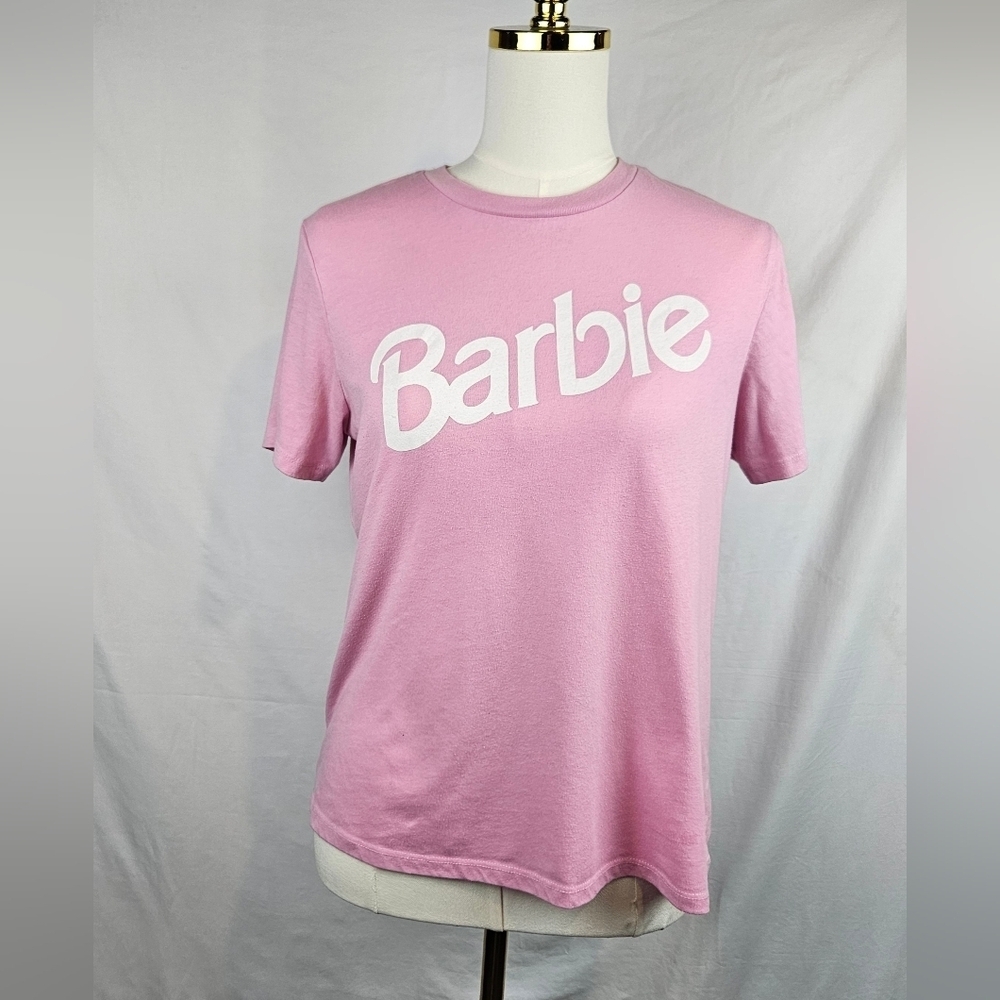 Barbie Logo Love Tribe Womens T-shirt‎ Pink Size Small Short Sleeve Barbiecore